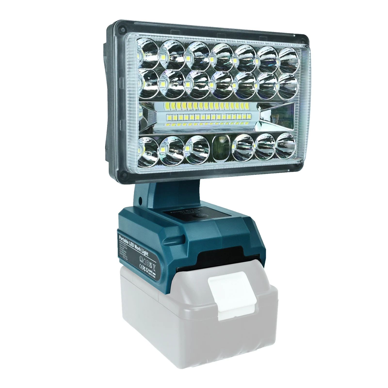 5inch 28W LED Working Lamp Light Flashlight Torch Spotlight Type C USB Power Bank for Makita 18V Li-ion Battery (No Battery)