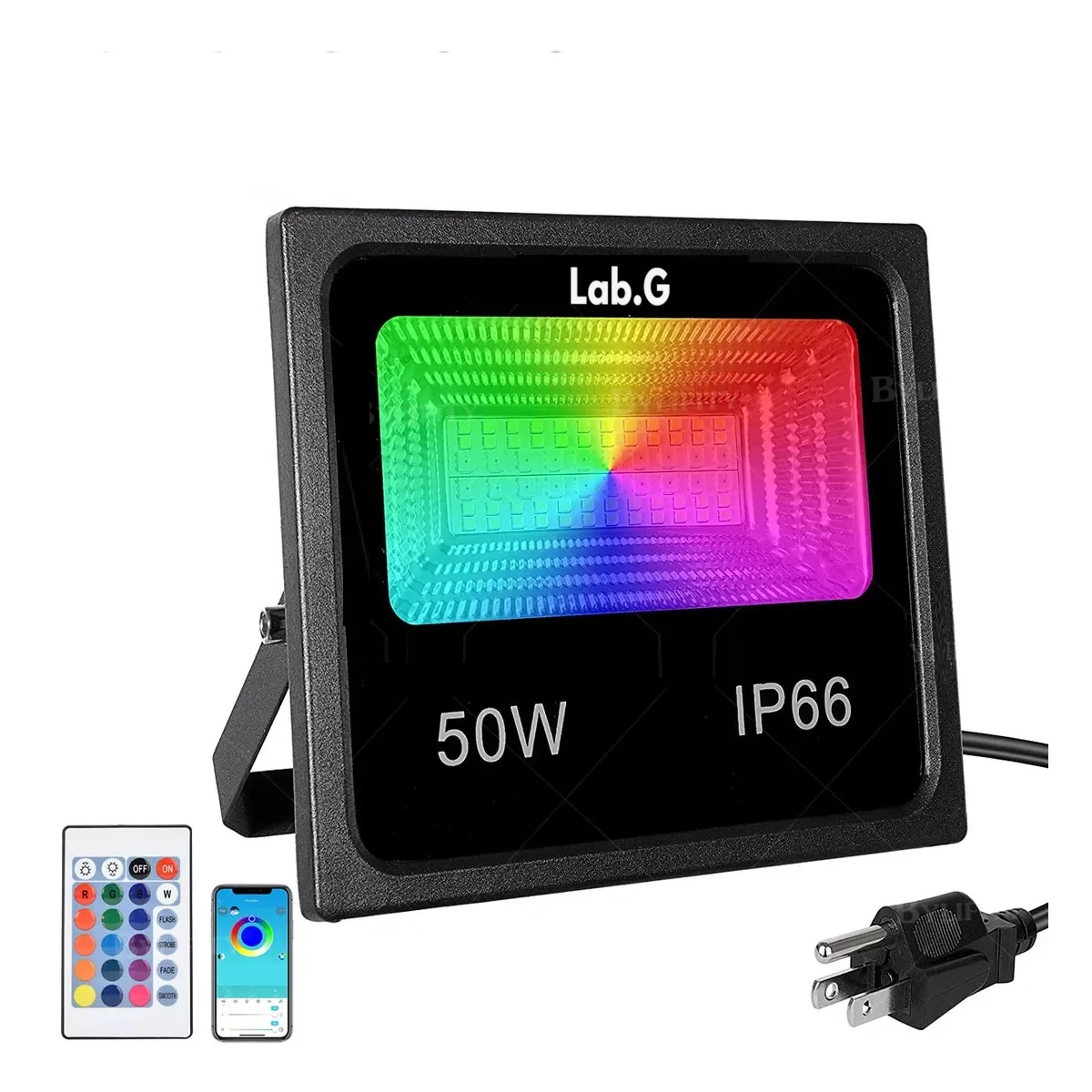 Reflector Led Lab.G De 50w Ip66 Para Exterior Negro