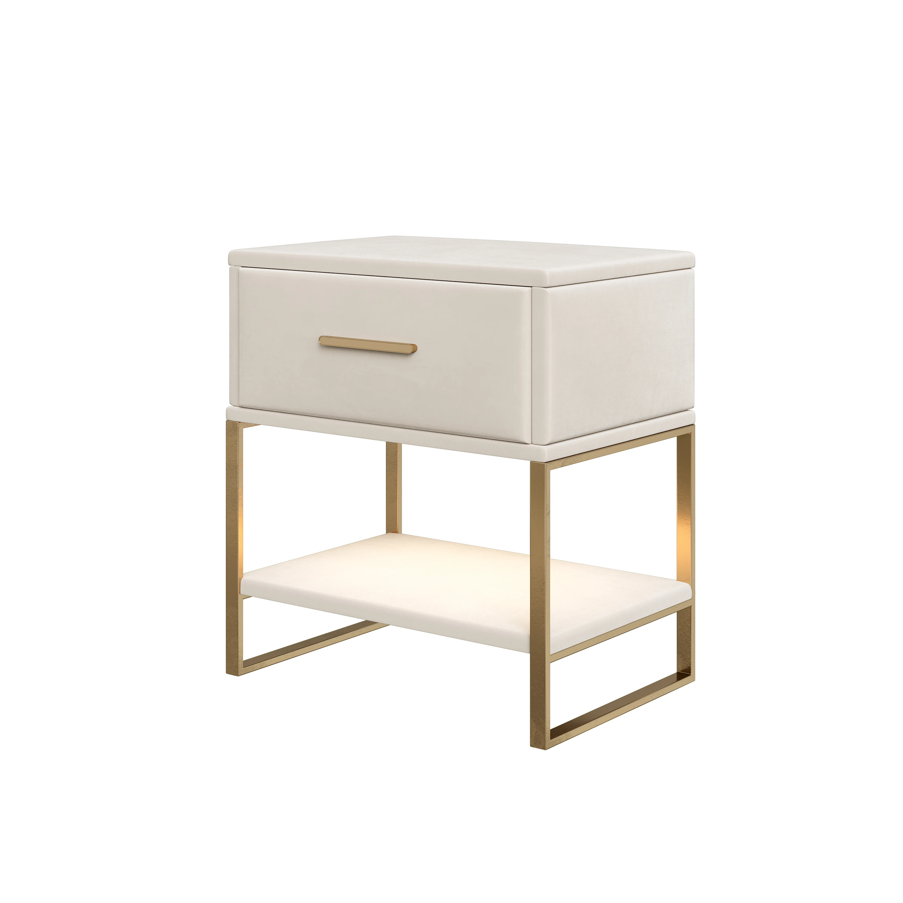 Rosahqnd Nachttisch mit 2 Schubladen, 2er-Set Sofatisch mit Metallfüßen, für Wohnzimmer, Schlafzimmer, Weiß – Detail 13