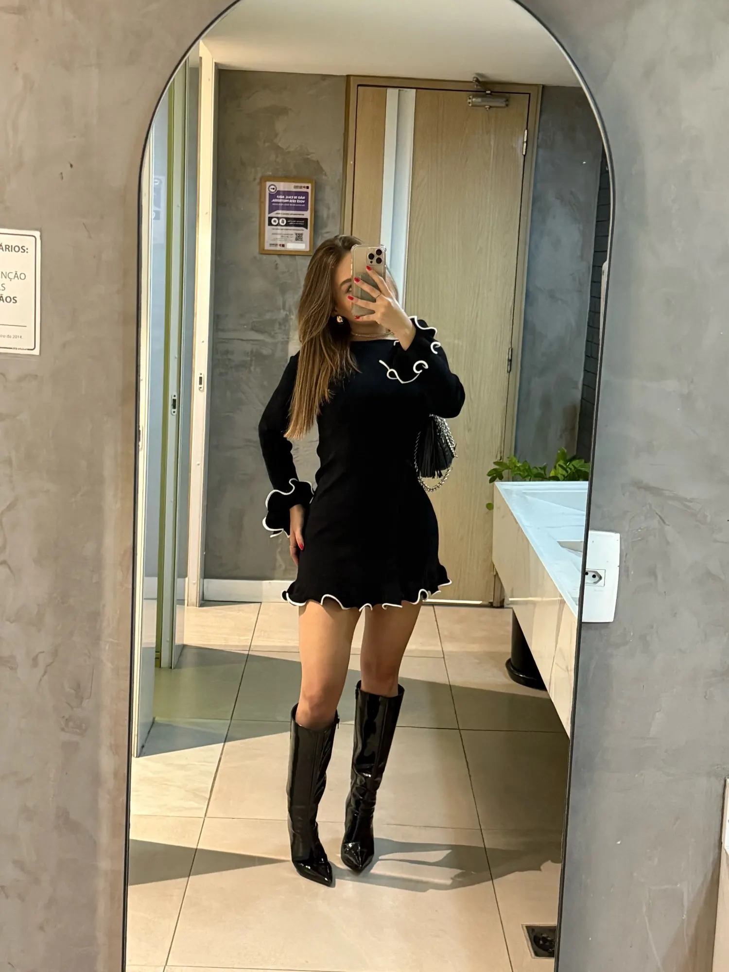 Chic Knitted Mini Dress with Unique Fungus Accents for Women photo review