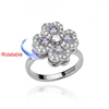 Bagues de mariage rotatives à quatre trèfles pour femmes, anneau d'anxiété Anti-Stress en acier inoxydable, bijoux esthétiques réglables