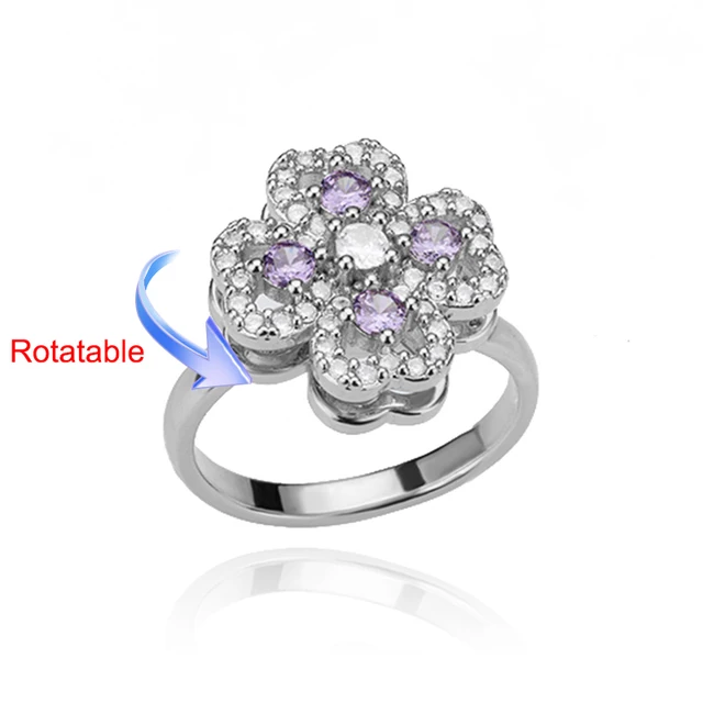 Bagues de mariage rotatives à quatre trèfles pour femmes, anneau d'anxiété Anti-Stress en acier inoxydable, bijoux esthétiques réglables