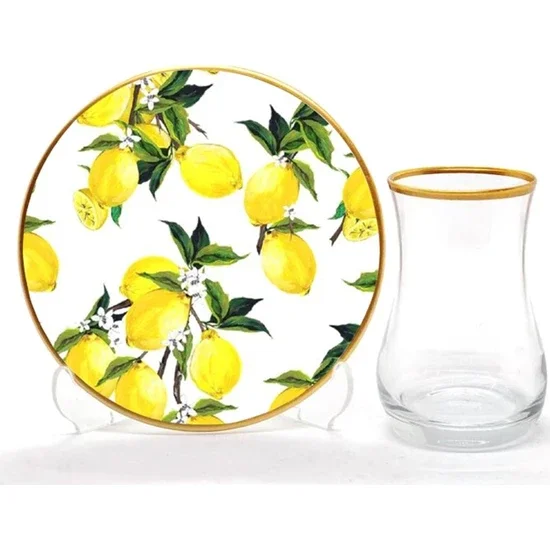 

Чайный набор Toygar капельного типа из 6 лимонно-белых предметов