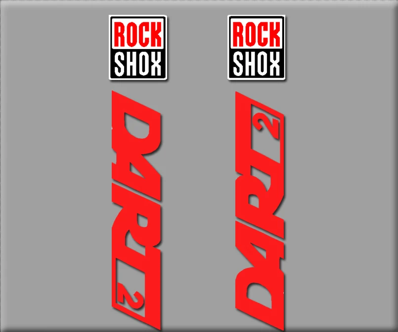 Stickers Fourche Rock Shox Dart 1-2-3 – Vinyle Découpé, Couleurs Fluo Et Réfléchissantes, Orange