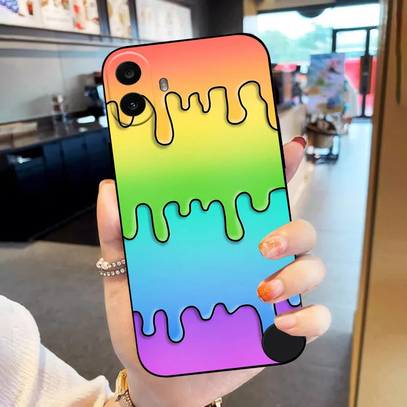 Floral Black Silicone Protective Bumper Case - Soft TPU Cover