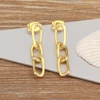 Nidin nouveau Design créatif chaîne forme cuivre incrusté Zircon boucles d'oreilles pour femmes fille quotidien fête oreille bijoux accessoires cadeau