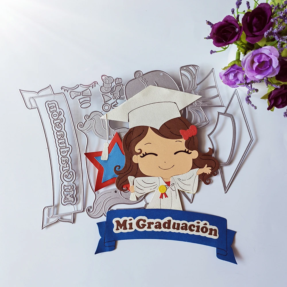 

beautiful schoolgirl graduation die-cutting dies scrapbook decoration embossed photo album decoration card making DIY crafts