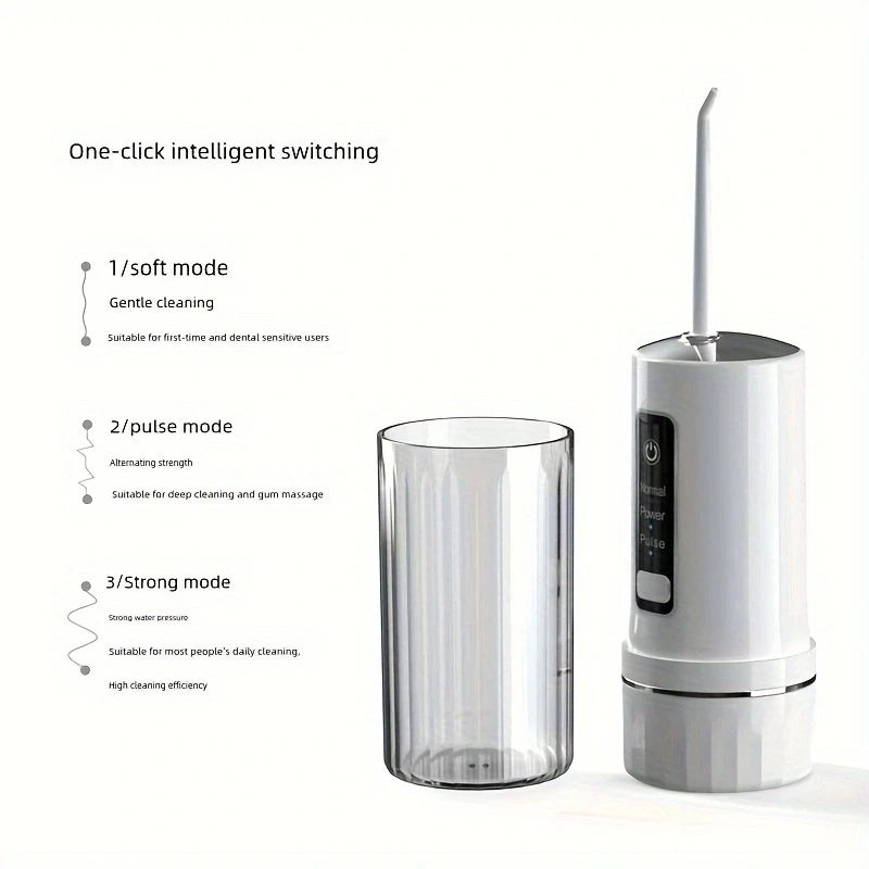 3 Mode Dental Oral Irrigator Portable Rechargeable IPX7 Waterproof Battery Life Home Travel Water Teeth Cleaner