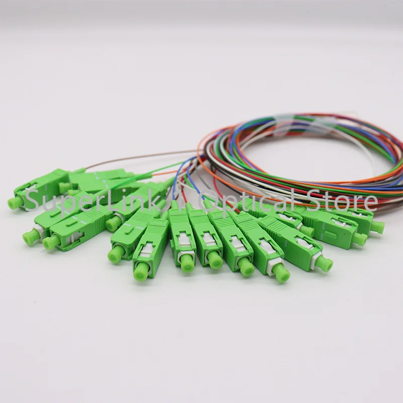 Free shipping 5 PCS/Lot 1X16 PLC Fiber Optic Splitter Color SC/APC SM 0.9mm G657A1 PVC 1m FTTH Fiber Optic Splitter Unequal