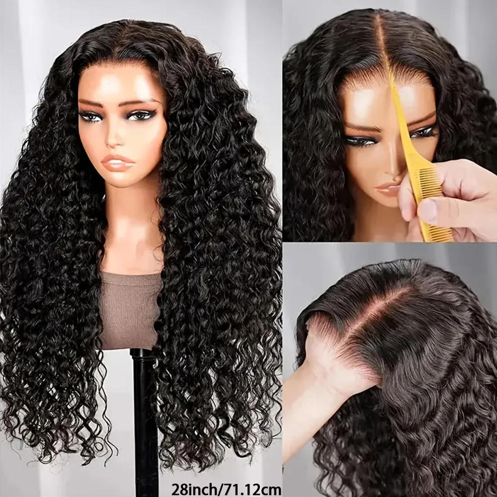 250% Density Glueless Deep Curly Wave Wig Ready To Wear 5x5 HD Lace Closure Wig Pre Cut No Glue 13x4 13x6 Human Hair Wigs Women 3