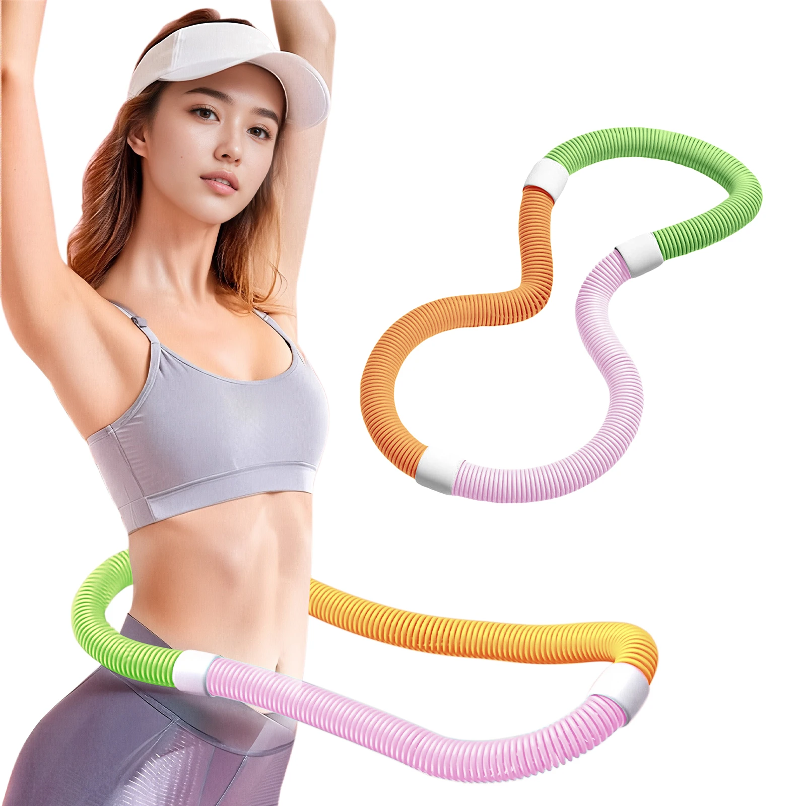 무게 조절 가능한 피트니스 후프, 편안한 홈짐용 소프트 스프링 후프, 허리 친화..