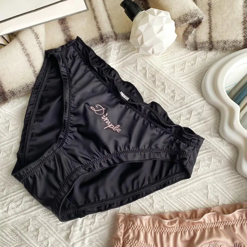 1Pcs Sexy Lingerie Women Satin Lace Underwear Cute Lovely Sweety Princess Style Soft Panties Ruffles Breathable Lady Breifs