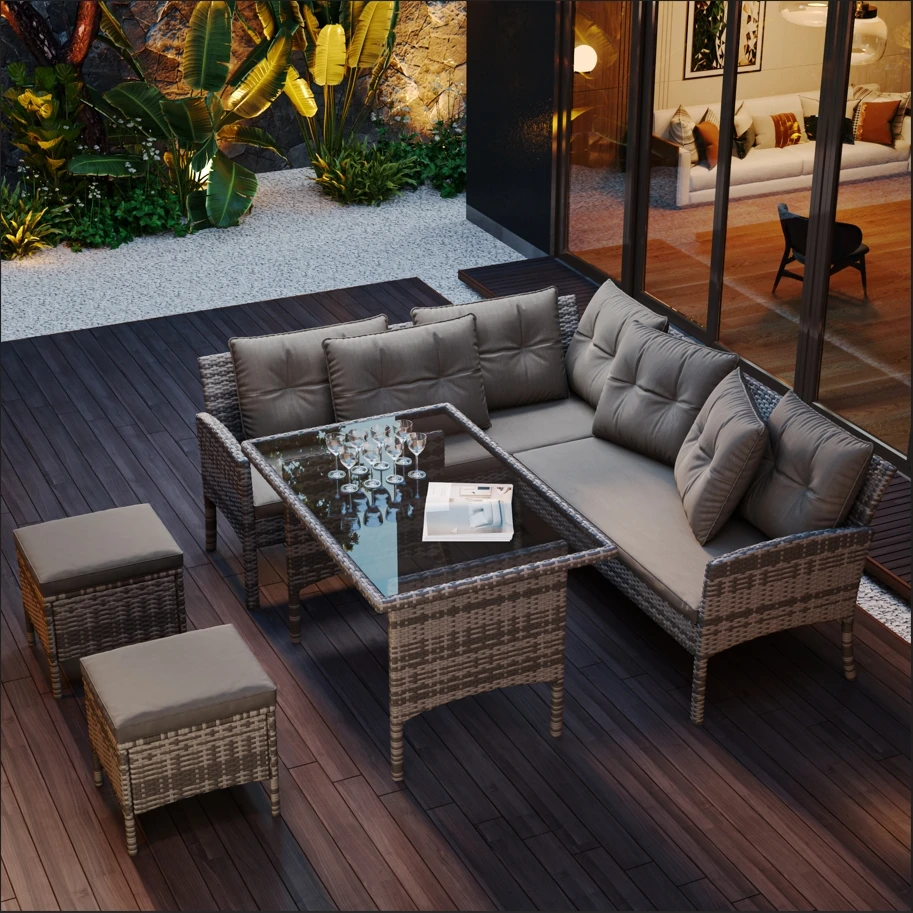 MERAX Poly Rotan Zitgroep Tuin Lounge afbeelding 2