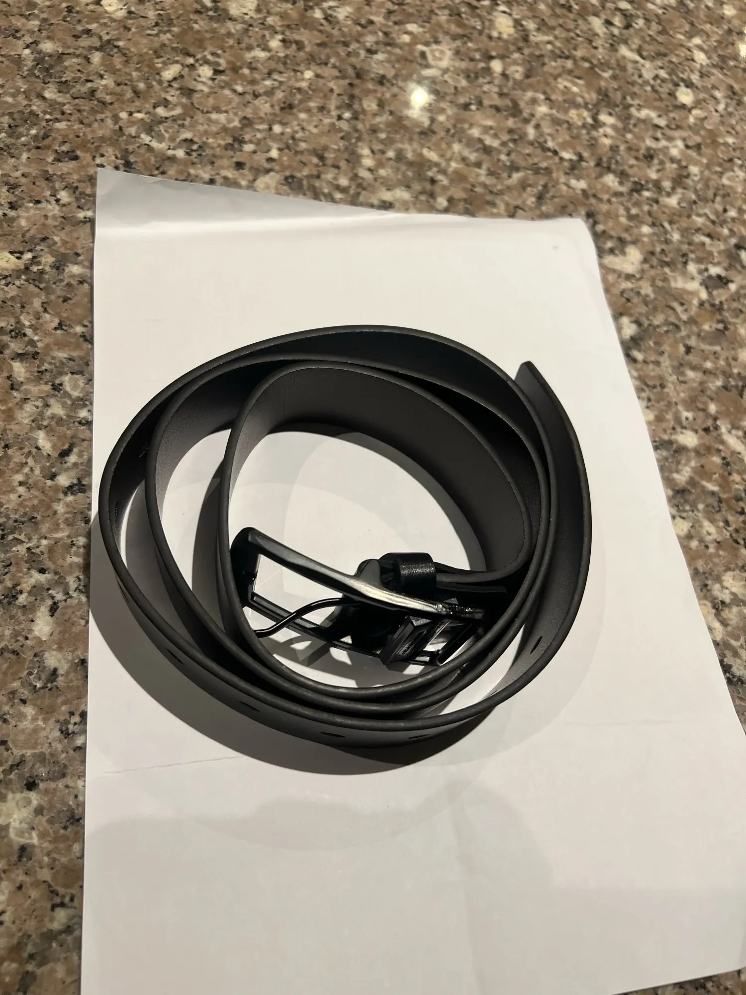 MIDNIGHT SOVEREIGN™ – Black Buckle Genuine Leather Belt photo review