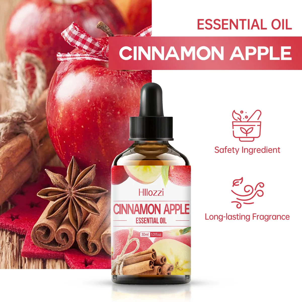 1PCS essential oil with dropper cinnamon apple body massage skin care essential oil aromatherapy