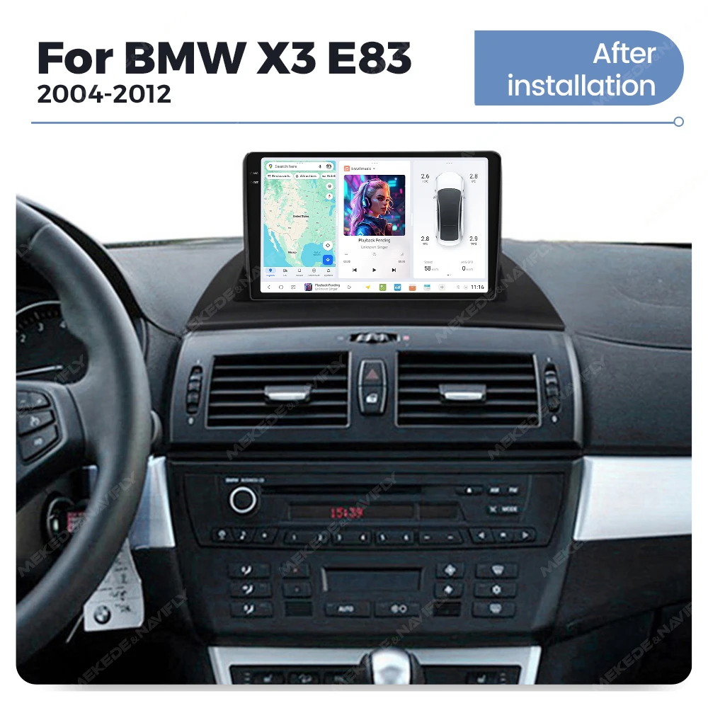 MEKEDE DUDU7 Android 13 Carplay Auto Radio Für BMW X3 E83 2004-2012 GPS Navigation 2Din 8 core 4G BT AI Stimme Multimedia Player – Detail 5
