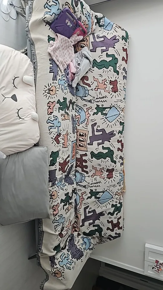Retro Art Throw Blanket, customer photo