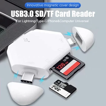 3 in 1 Magnetic USB 3 0 USB 2 0 SD Micro SD Card Reader High