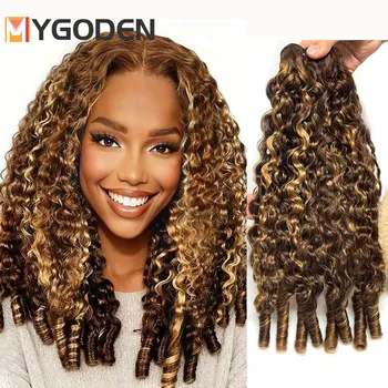 Highlight Burmese Curly Human Hair Bundles Human Hair Quality Raw Hair Weave Bundles Double Drawn Vietnamese Hair Extension 1