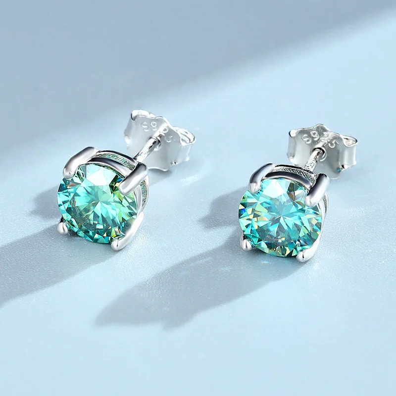 Real Moissanite Stud Earring for Women Men S925 Sterling Silver Plated 18k White Gold Sparkling Birthday Party Gift Fine Jewelry stud earrings