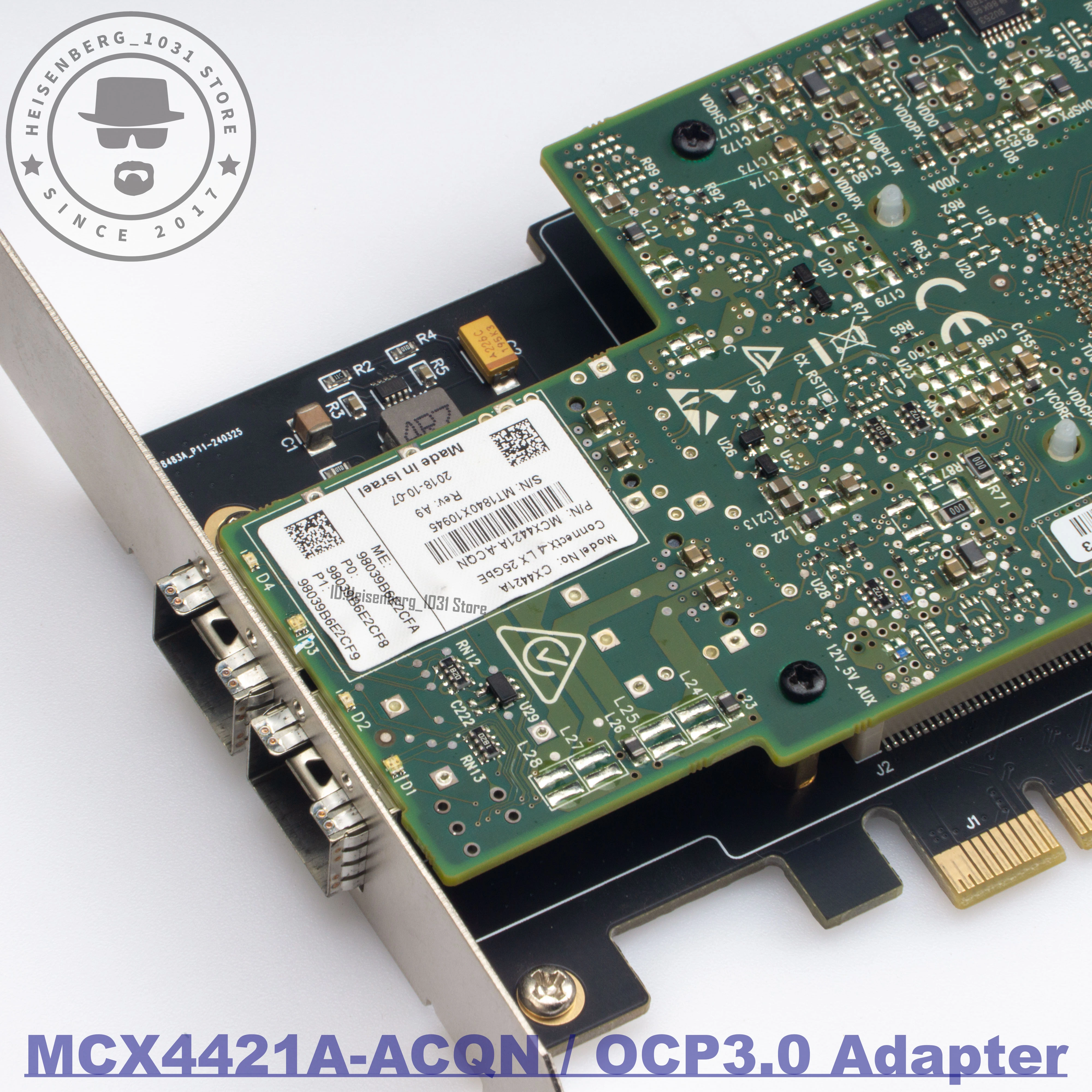MCX4421A-ACQN 멜라녹스 ConnectX-4 Lx 25G 듀얼 포트 SFP28 OCP3.0 NIC + PCIe 어댑터 키트 (서버, 홈랩용)