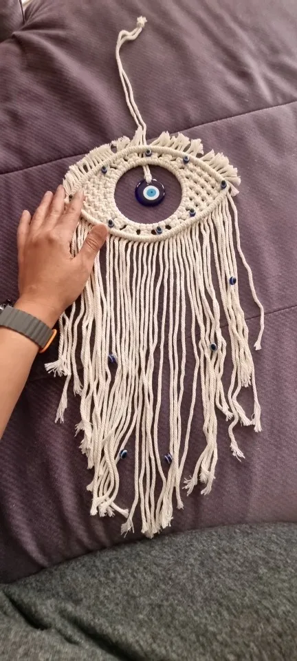 Boho evil eye macrame wall hanging photo review