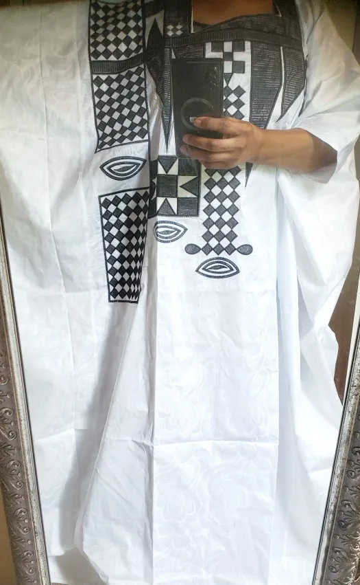 African Dress For Woman Plus Size Dress Bazin Riche Embroidery With Embroidery Floor Long Dress With Scarf photo review