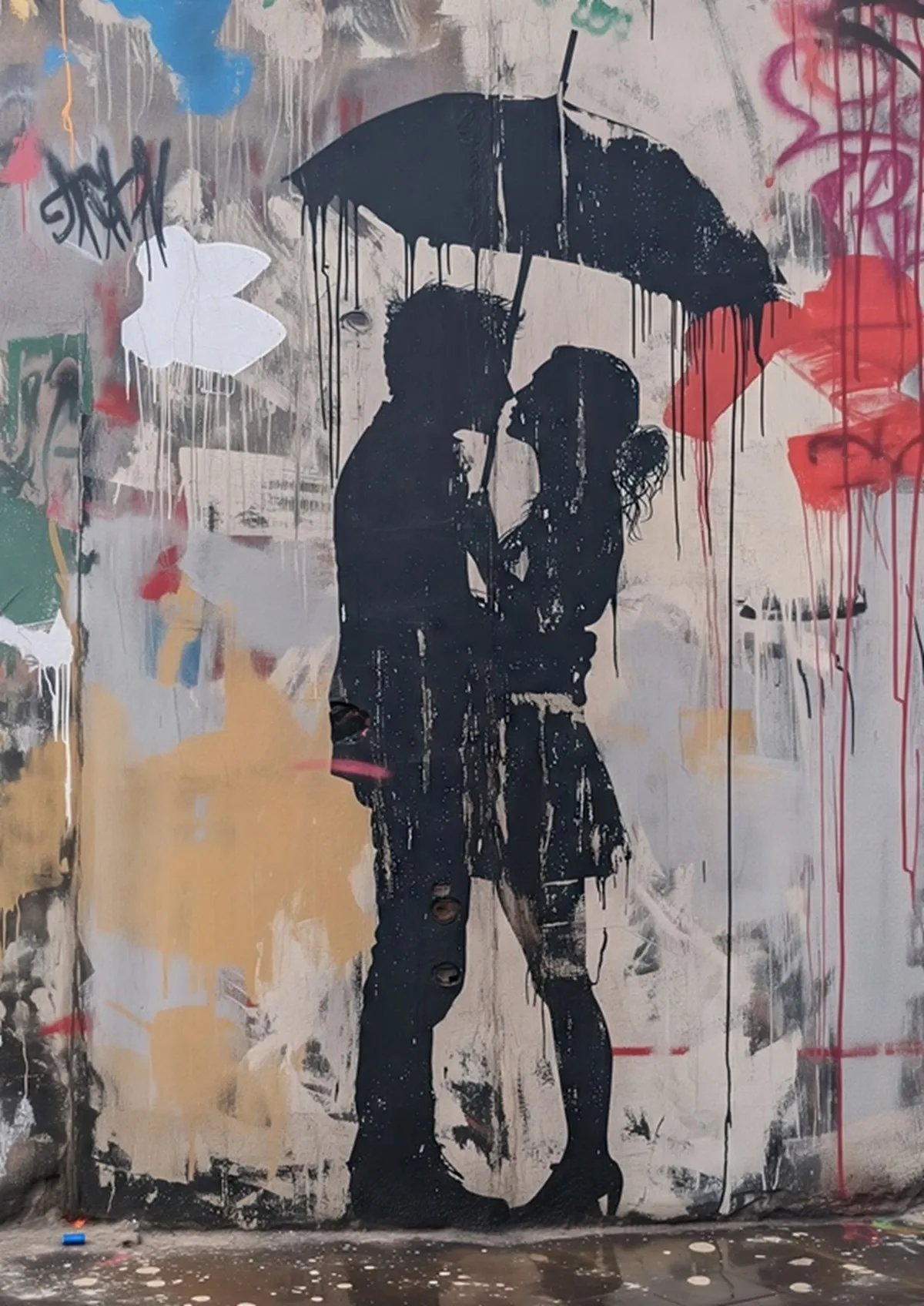 Vibrant Graffiti-Inspired Canvas Art: Boy with Balloon Banksy Tribute