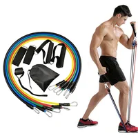 11Pcs Fitness Resistance Bands Set Latex Exercise Expander Kit for Training, Yoga, Pilates, Home Gym Workout Elastic Bands with