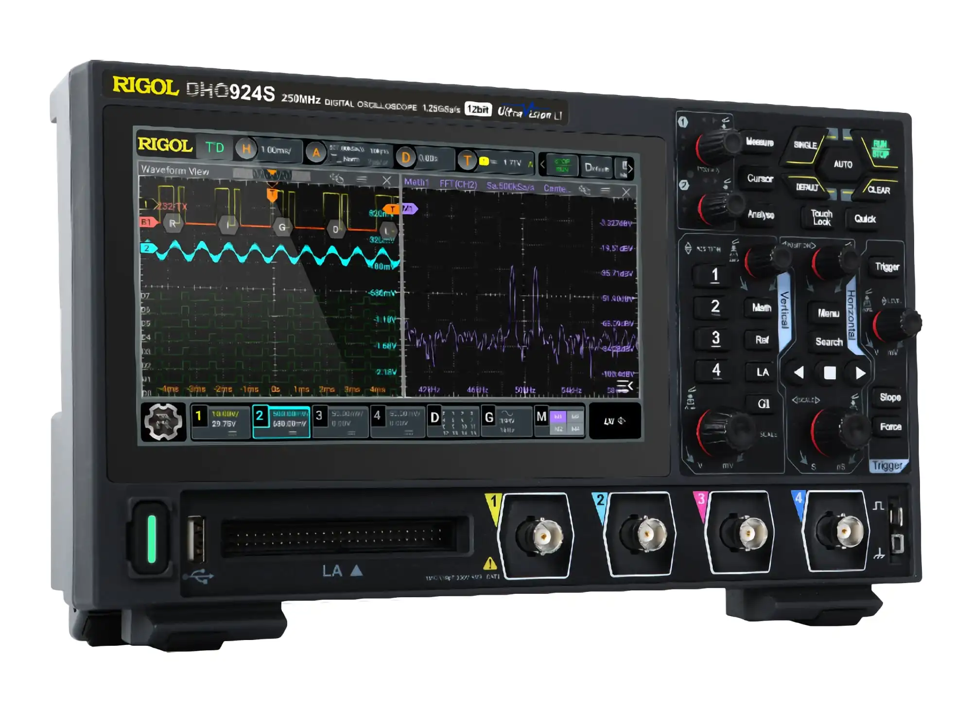 RIGOL DHO914/914S/924/924S 4Channel 125/250MHz Digital Oscilloscope 12 Bit 1.25GSa/Sec 50MPts Depth digital oscilloscope