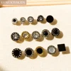 LUXUKISSKIDS Men's Earrings Roman Numerals Gothic Black Studs Steel Korean Fashion For Women 2023 Trendy Punk CZ Hiphop Piercing