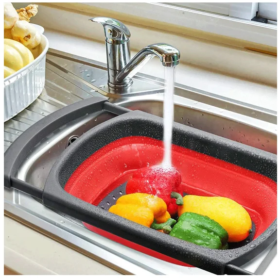 Escorredor de Pia para Alimentos de Silicone Retrátil com Alças - Neverdie Store