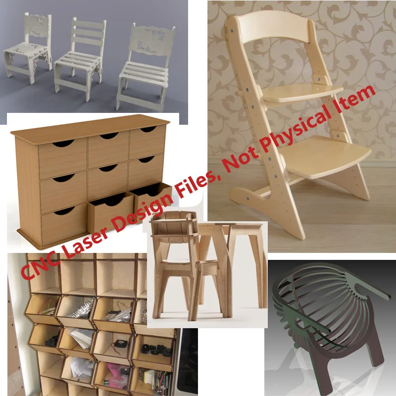 312 Desk Chair Table Furniture Design DXF format Drawings for CNC Router Engraving Cutting Art Woodworking Files