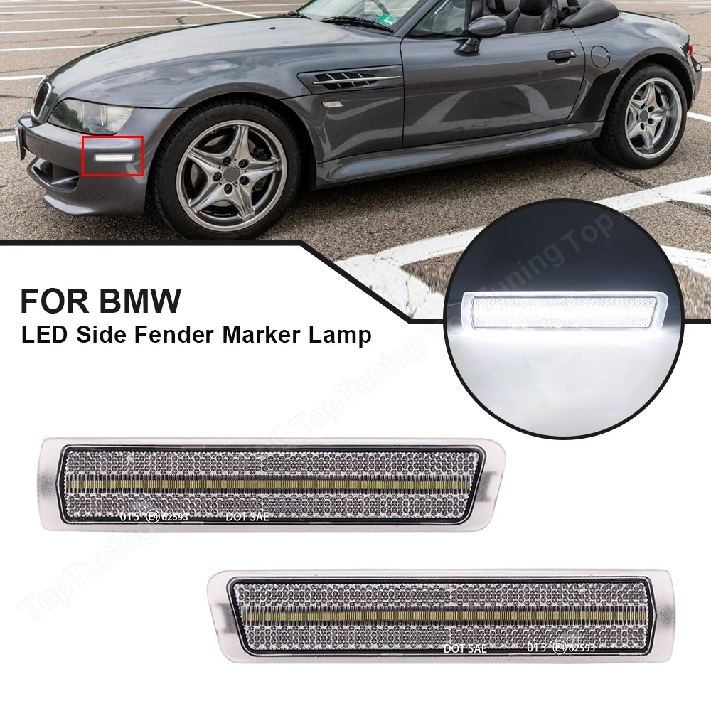 Per Bmw Z3 Roadster M Coupé 1997-2002 Roadster Convertible 2-Door 1996-2002 Luce Bianca Led Anteriore Laterale Marker Lamp Fender Light