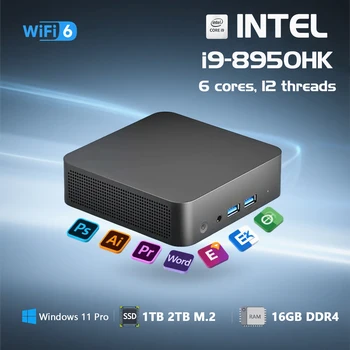 Mini computer Intel Core i9 8950HK Windows 11 Pro PC desktop Intel ® PC desktop con grafica Ethernet 10/100/1000Mbps UHD 1
