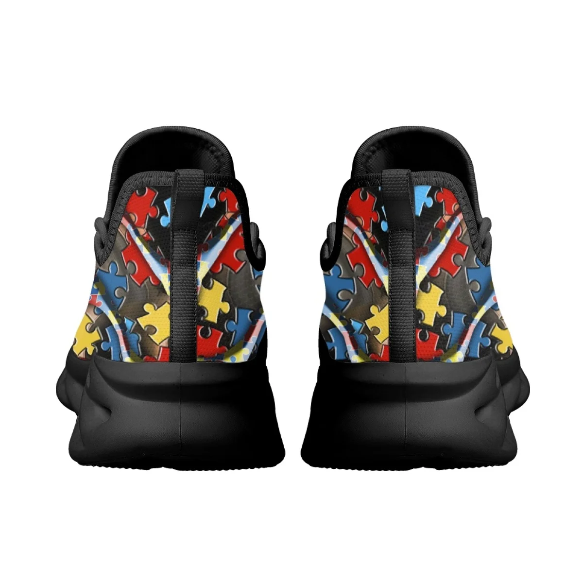 Autism Awareness Puzzle Pattern Four Seasons Leisure Shoes for Woman Men Outdoor Travel Breathable Sport Sneakers New Fashion