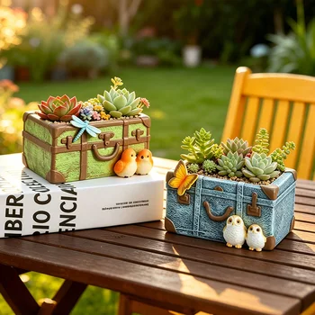 Antique Trunk Succulent Planter 1
