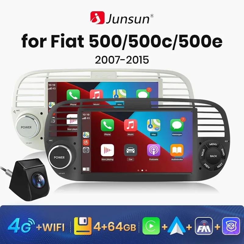 

Junsun Android 12 Car Radio Player For FIAT 500 Abarth 2007-2015 Multimedia GPS Navigation autoradio Support Carplay RDS DAB