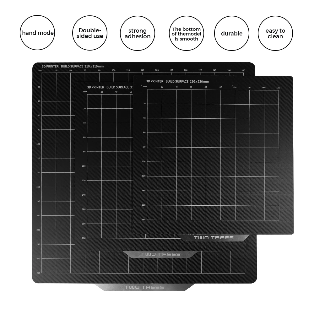 

Twotrees Double Sided PEI New Flexible Magnetic Plate Flex bed Sticker 310*310mm 3D Printer Platform Bed For Ender 3 pro 5