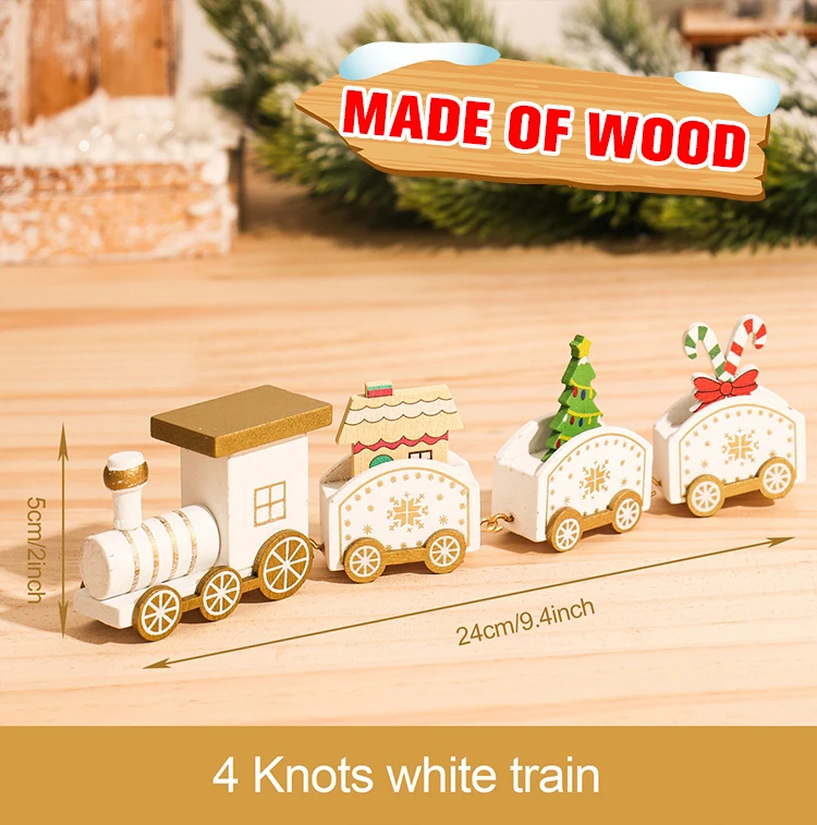 thumbnail image 1 of Tren de madera para decoración del hogar, adornos navideños para árbol de Navidad, regalos de Año Nuevo, 2024, 1 of 5