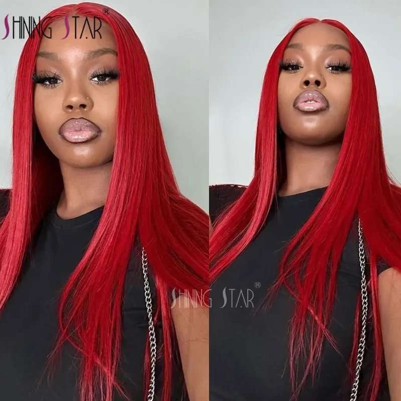 30 34 Inch Hot Red 13x6 Hd Lace Frontal Wigs Human Hair Wig Brazilian Red Colored Body Wave 13x4 Lace Front Wig For Black Women 5