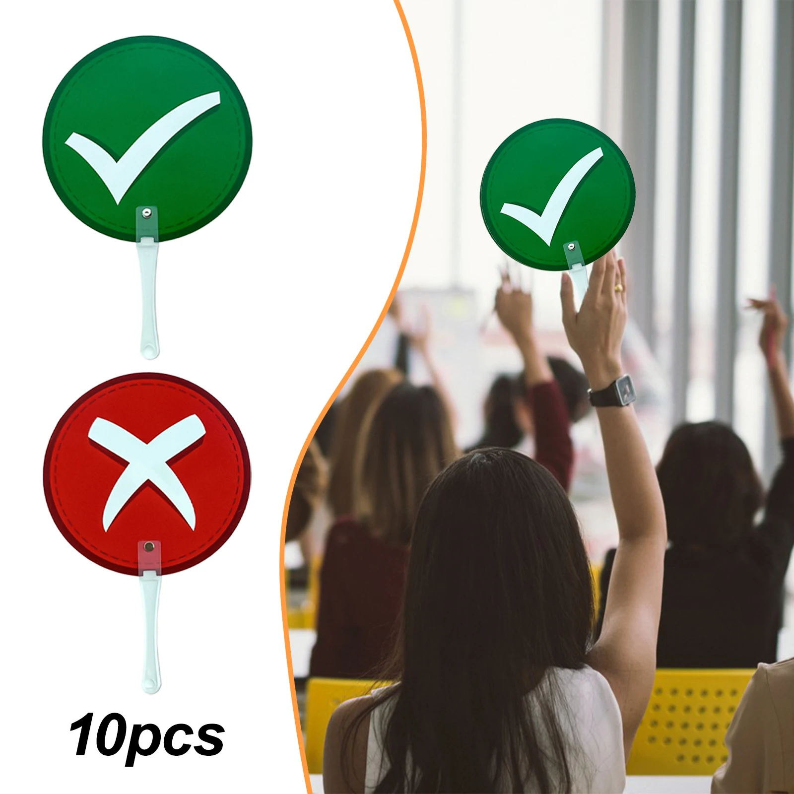 Toyvian Pagaies Oui/Non Pouces Haut-Bas – Lot Double Face Vert/Rouge Pour Classe, Réunion, Vote