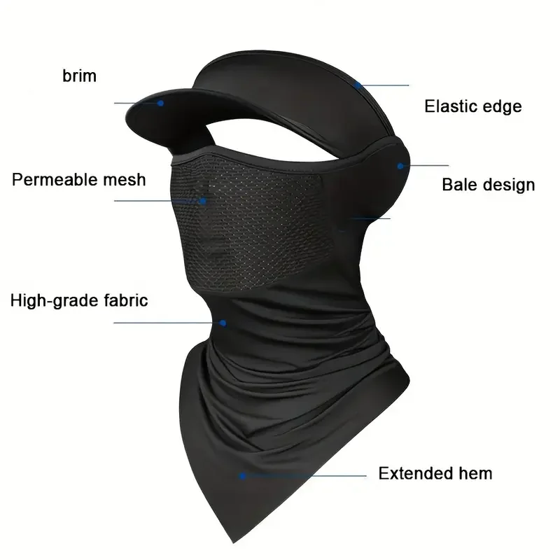 Outdoor Sunscreen Fishing Suns Anti UA  Protection Face Neck Flap Sun CapHeadband Sun Rain Hat Fishing Hiking Cap