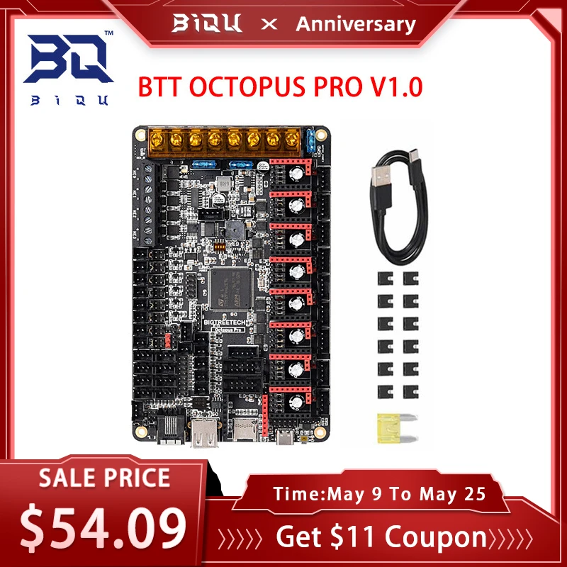 BIGTREETECH Octopus Pro V1.0 BTT Motherboard 3D Printer Parts vs Spider V1.1 TMC2209 TMC5160 Pro  Ender 3 V2 Voron Upgrade epson head