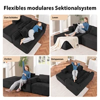 COMHOMA 105 дюймов, модульный диван, L-образный диван, тканевый шезлонг для гостиной, сборка не требуется — изображение 4