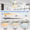 Socket Fan Light with Remote, 20.5in Small Ceiling Fan with LED, E26/27 Cordless Light Screw Fan for Kitchen Bedroom, Small Room 4