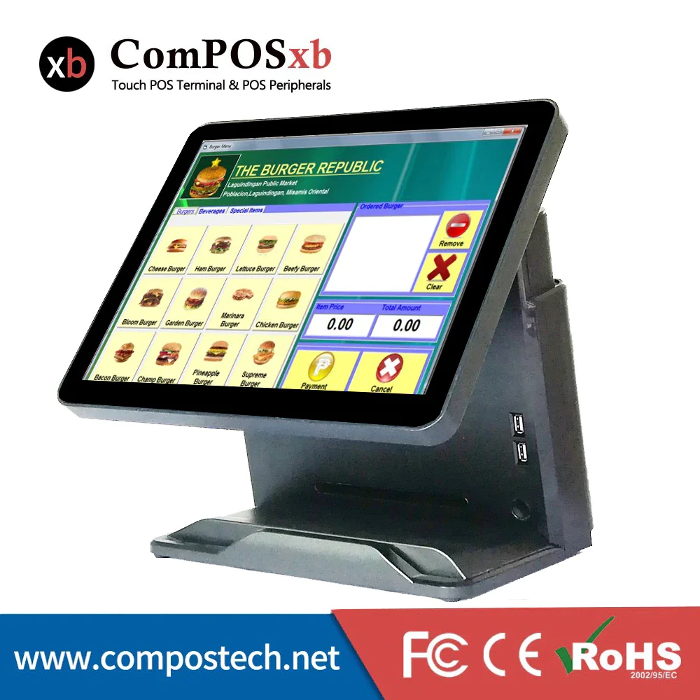 

POS All in One 15 Inch LCD Touch Screen Restaurant Touch Screen POS System Point Of Sale System