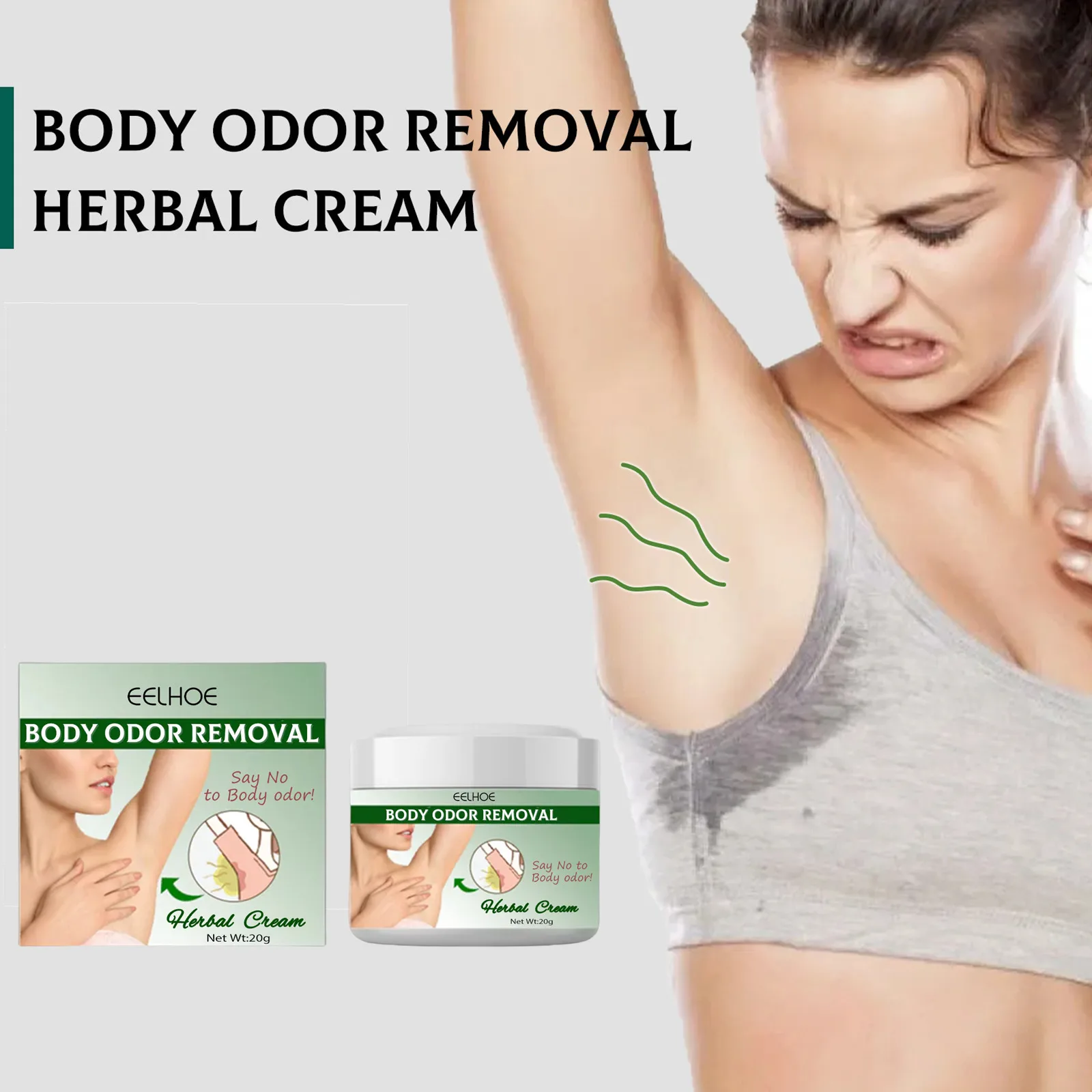 Armpits Deodorant Cream Remove Bad Smell Eliminate Body Odor Anti Sweaty Deep Refreshing Lasting Aroma Herbal Skin Care Product 3
