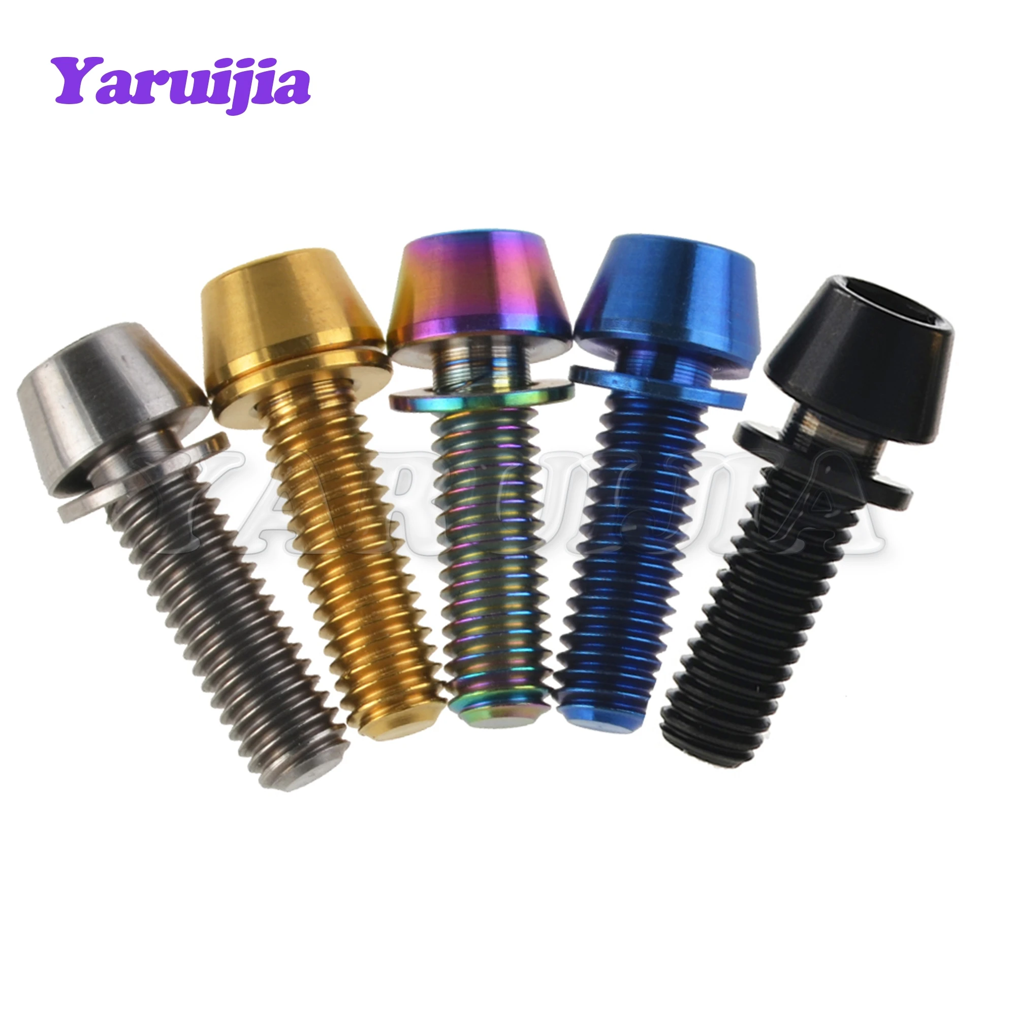 yaruijia cone cabeca allen parafuso bicicleta haste titanio 03