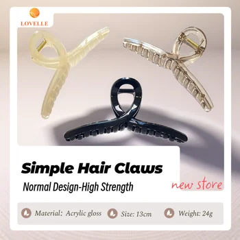 LOVELLO Korean Simple Design Acrylic Hair Claw for Women Long Hair 13CM Size Three Colors Hair Clip Accessory High Quality
